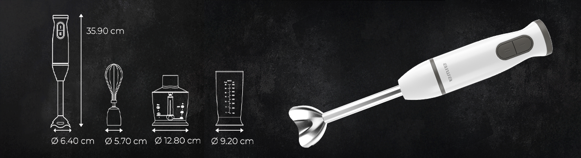 Blender AIWA KENKIRI 800 PLUS w użyciu z kubkiem