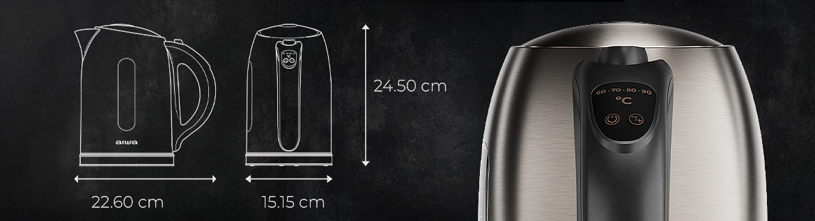 Czajnik AIWA AKT-3000D – podświetlany wskaźnik poziomu wody