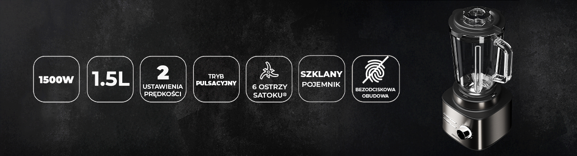 Zbliżenie na ostrza blendera AIWA SABERU 1500