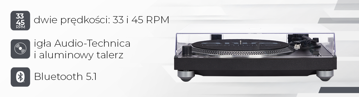 AIWA gramofon APX-1200BT/BK czarny 8435256810516