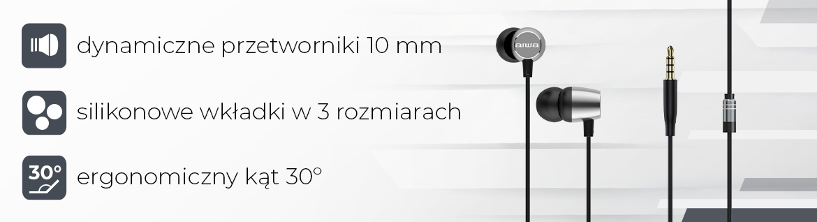 AIWA słuchawki douszne ESTM-20SL srebrne 8435256810721