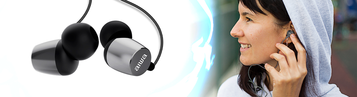 AIWA słuchawki douszne ESTM-20SL srebrne 8435256810721