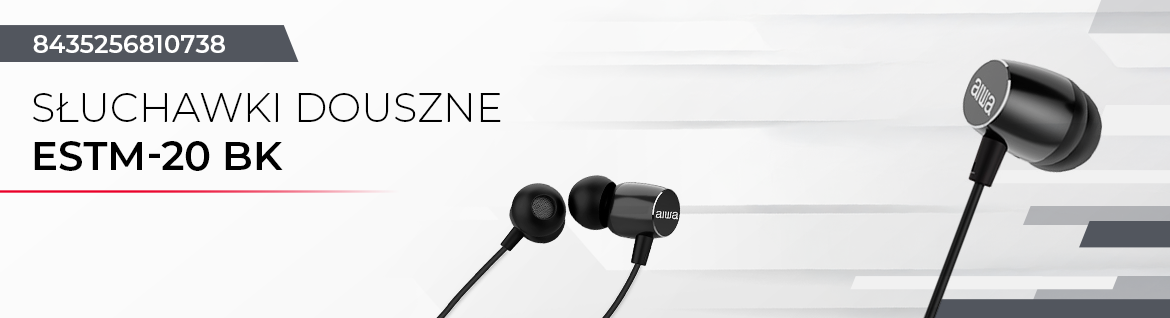 AIWA słuchawki douszne ESTM-20BK czarne 8435256810738