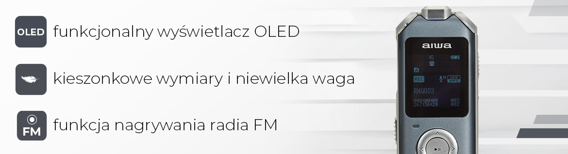 AIWA dyktafon DVR-M700 16GB srebrny 8435256810998