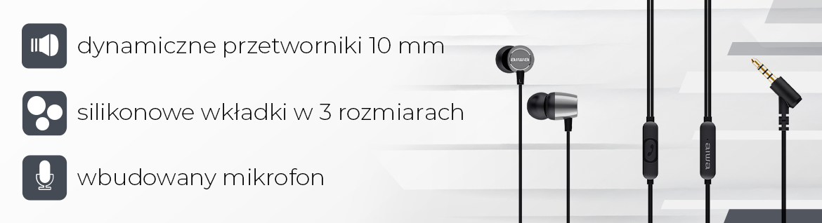 AIWA słuchawki douszne ESTM-30SL srebrne 8435256811131