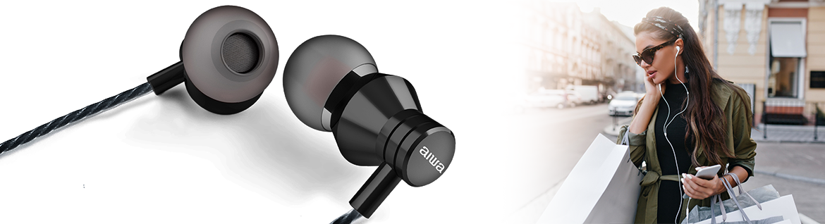 AIWA słuchawki douszne ESTM-50USB-C/BK czarne 8435256811155