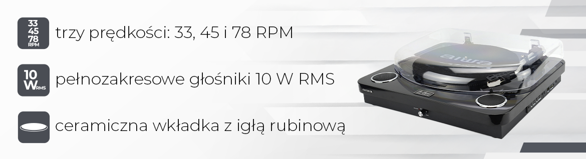 AIWA gramofon GBTUR-120BKMKII 8435256896725 czarny