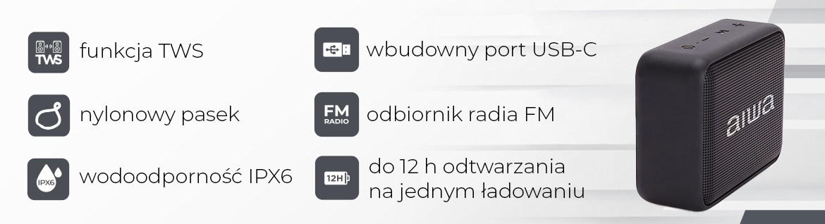 AIWA głośnik BT BS-200 czarny