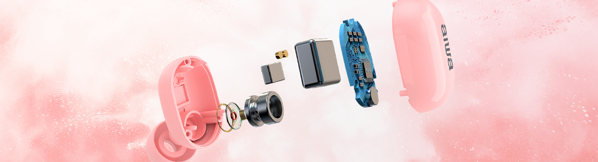 AIWA słuchawki bezprzewodowe EBTW-150PK różowe 8435256897463
