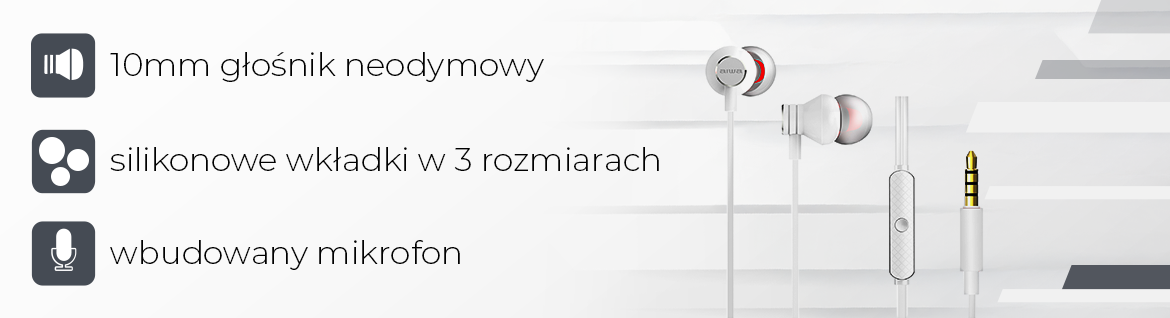 AIWA słuchawki ESTM-50WT dokanałowe przewodowe białe 8435256897630