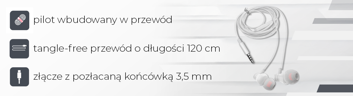 AIWA słuchawki ESTM-50WT dokanałowe przewodowe białe 8435256897630