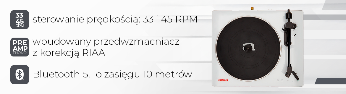 AIWA gramofon APX-680BT/WT biały 8435256898019