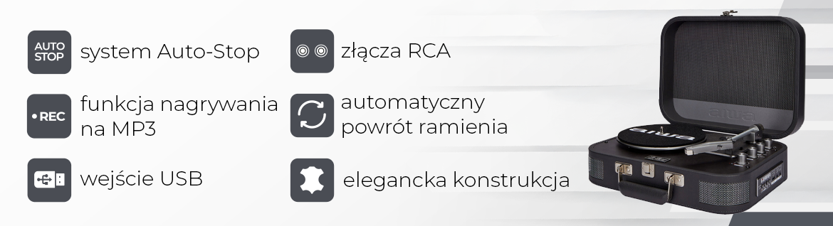 AIWA gramofon walizkowy VPX-1951TN tytan 8435256898385