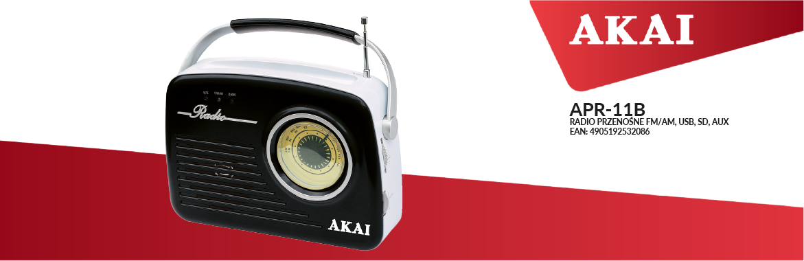 AKAI APR-11B – przenośne radio, EAN: 4905192532086