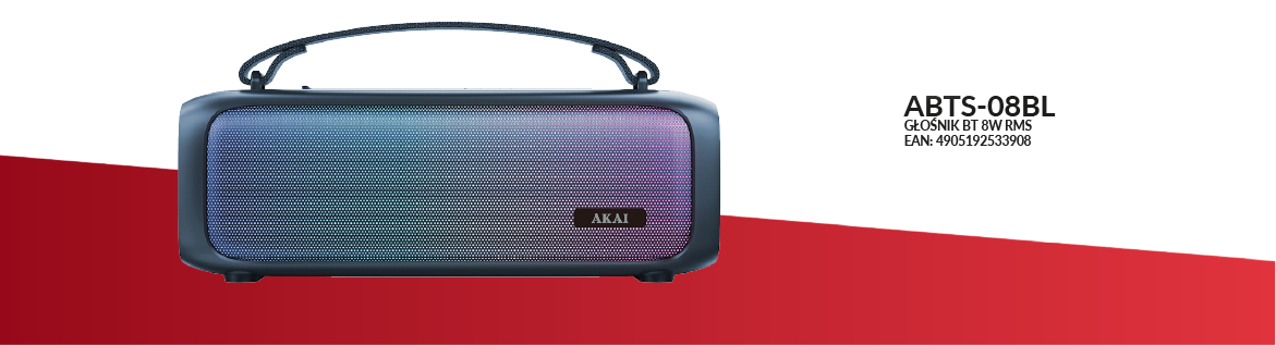 AKAI ABTS-08BL – głośnik Bluetooth, EAN: 4905192533908