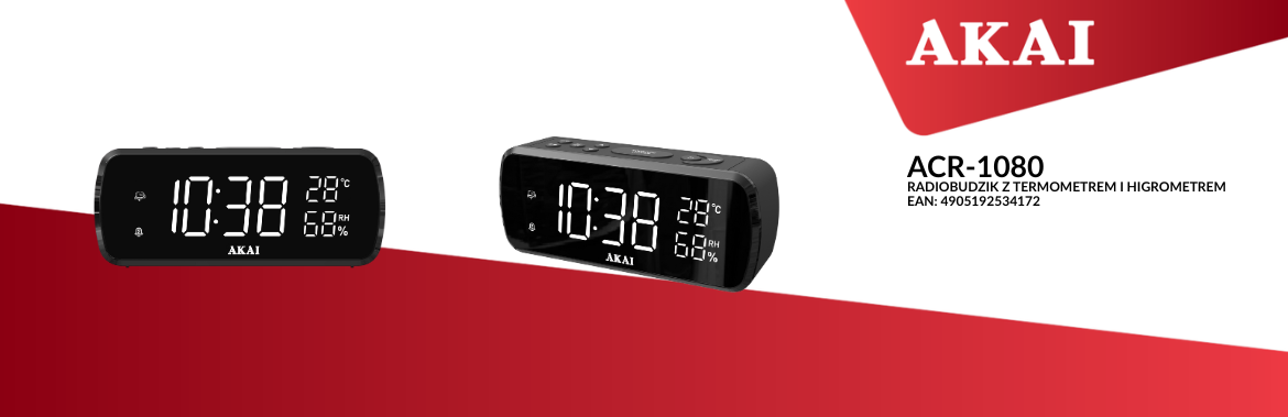 AKAI ACR-1080 – radiobudzik z FM, EAN: 4905192534172