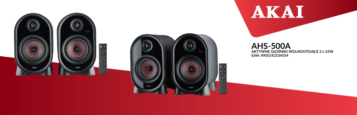 AKAI AHS-500A – głośniki aktywne stereo, EAN: 4905192534554