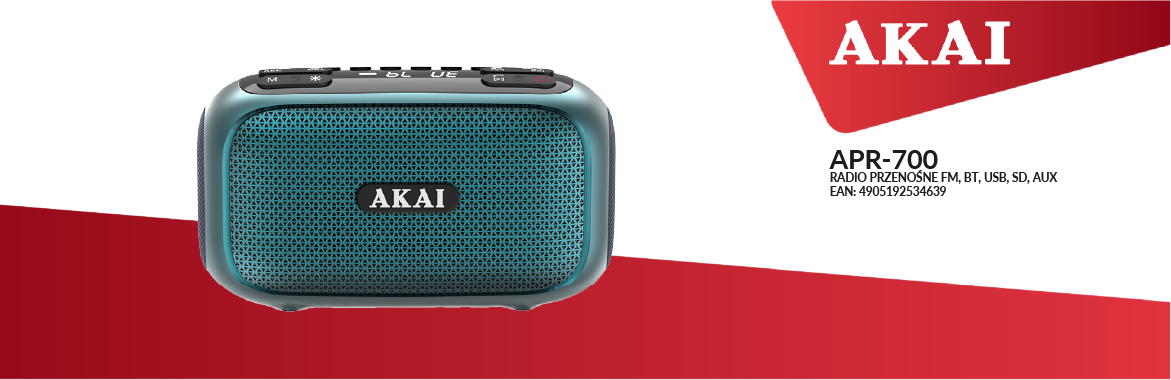 AKAI APR-700 – przenośne radio z Bluetooth, EAN: 4905192534639