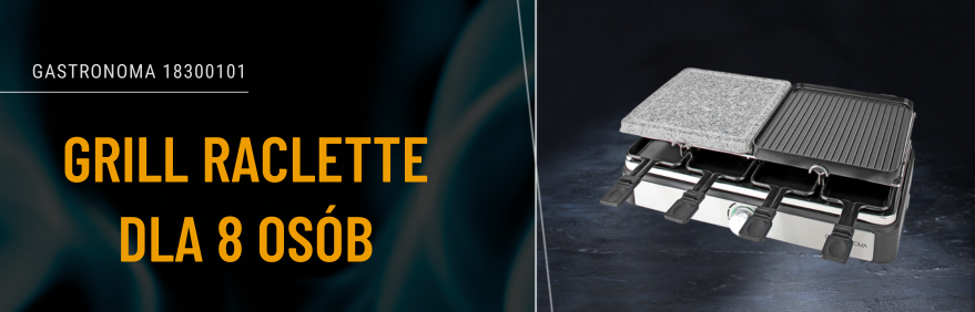Gastronoma Grill raclette z patelenkami i płytą kamienną na stole