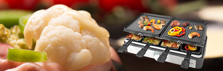 Zestaw elementów raclette Gastronoma z płytami aluminiowymi i kamienną