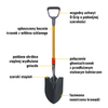 Szpadel z ostrą łyżką CAT J-Series D-Handle Round Point