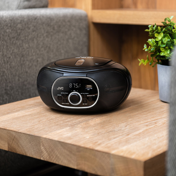 Radioodtwarzacz CD JVC RD-E221B czarny Boombox Tuner FM USB AUX