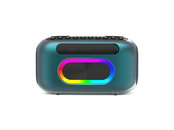 Radio przenośne AKAI APR-700, 2×3W RMS, Bluetooth, FM, USB/SD/AUX, RGB LED, bateria 1800 mAh