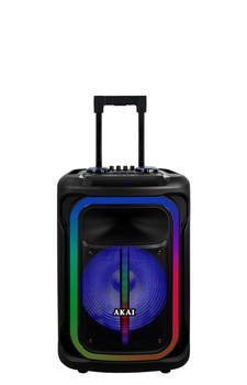 Party Speaker AKAI ABTS-15 PRO VOLCANO, 75W RMS, 800W PMPO, TWS, 2 mikrofony, kółka