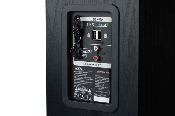 Kolumna aktywna AKAI AEROBEAT PILLAR, 60W RMS, Bluetooth 5.0, USB/SD/CD, AUX, FM, TFT 2,8″