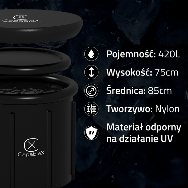 Wanna lodowa do morsowania CAPABLEX Ice Bath 420l 85x75cm