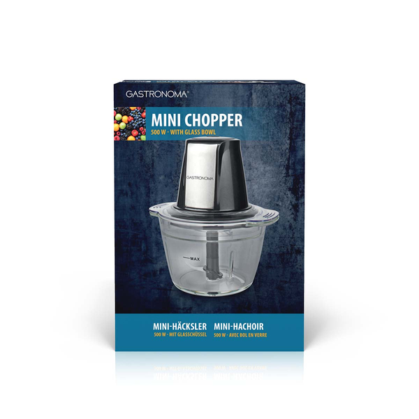 Gastronoma Rozdrabniacz Mini Food Chopper 500 W, misa szklana 1 L, 2 ostrza, 1-bieg