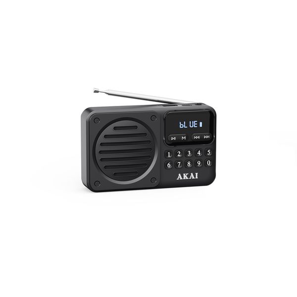 Radio przenośne AKAI APR-300 czarne, 2,5W RMS, FM, Bluetooth, USB/SD, AUX,