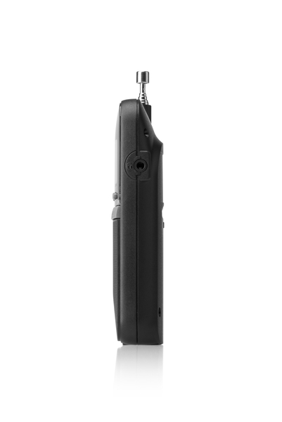 Przenośne radio JVC RA-E411B czarne ultralekkie 80g Tuner AM/FM