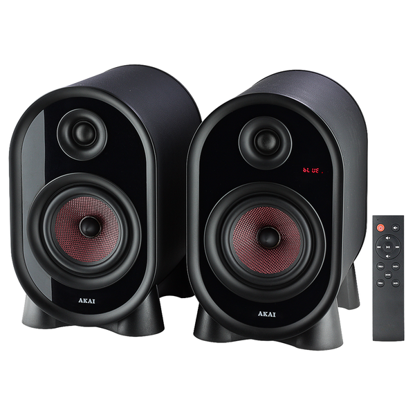 Głośniki aktywne AKAI AHS-500A, 2×25W RMS, Bluetooth 5.1, AUX, FM, MP3/WAV/FLAC, pilot, LED