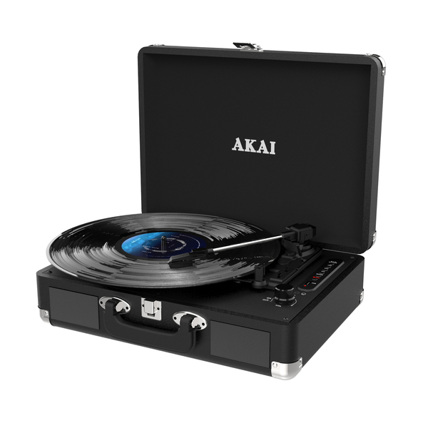 Gramofon AKAI ATT-18BT, Bluetooth 5.3 IN/OUT, USB REC, głośniki stereo, 3 prędkości, AUX