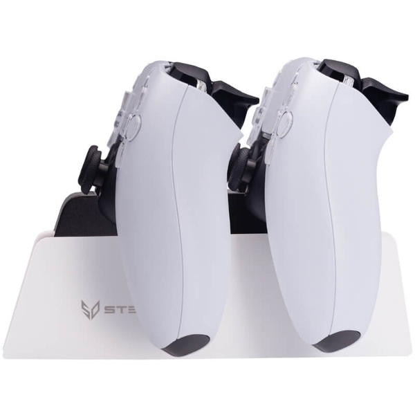 Podwójna ładowarka do padów PS5 SteelDigi AZURE CANOE biała