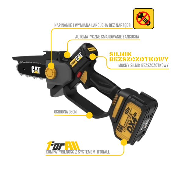 CAT Minipilarka łańcuchowa akumulatorowa DG231B bez akumulatora