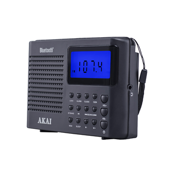 Radio przenośne AKAI APR-400, 0,8W RMS, FM/AM, Bluetooth, budzik, zegar, wyjście słuchawkowe