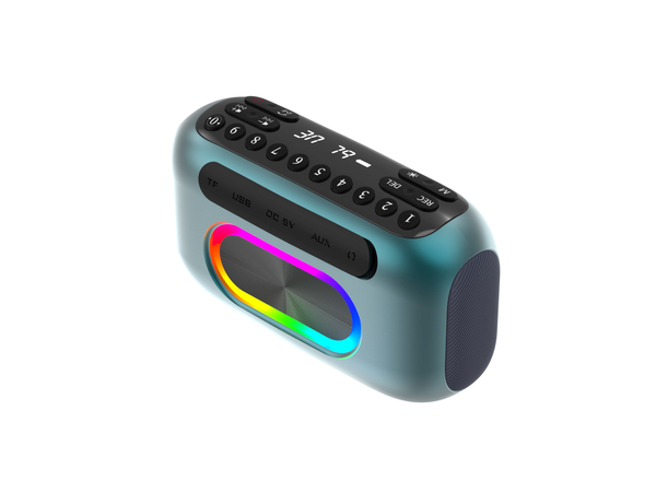 Radio przenośne AKAI APR-700, 2×3W RMS, Bluetooth, FM, USB/SD/AUX, RGB LED, bateria 1800 mAh