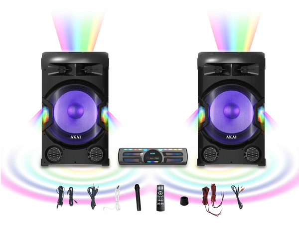 Power Audio AKAI Y3 BT 400W RMS, FM, USB/SD, mikrofon bezprzewodowy