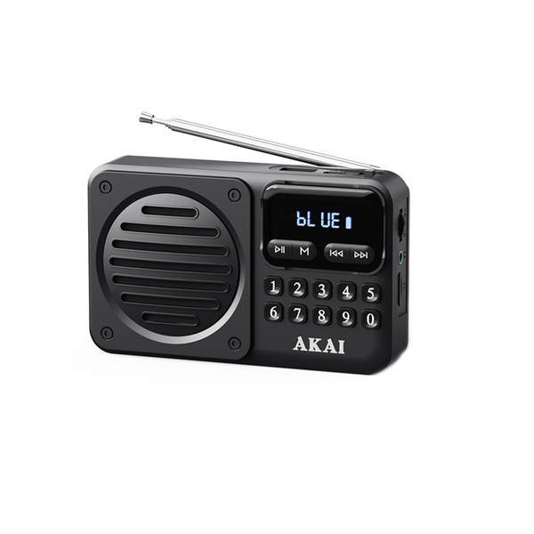 Radio przenośne AKAI APR-300 czarne, 2,5W RMS, FM, Bluetooth, USB/SD, AUX,