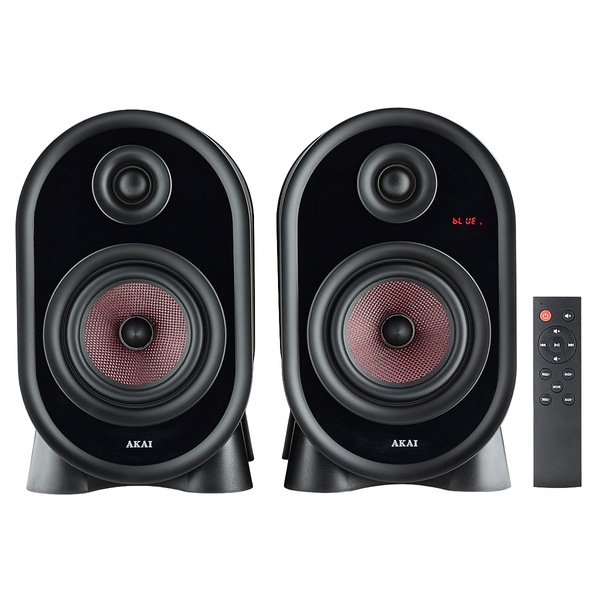 Głośniki aktywne AKAI AHS-500A, 2×25W RMS, Bluetooth 5.1, AUX, FM, MP3/WAV/FLAC, pilot, LED