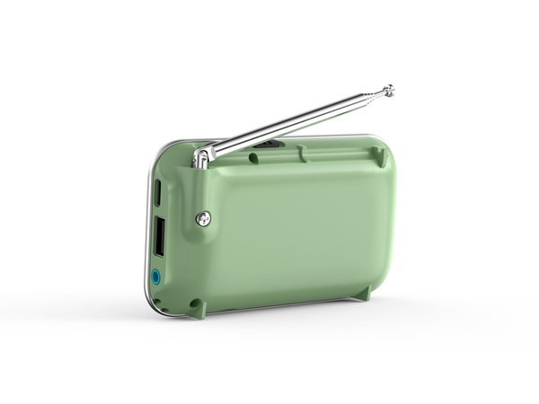 Radio przenośne AKAI APR-500 zielone, 2,5W RMS, FM, Bluetooth, USB/SD, mikrofon, nagrywanie