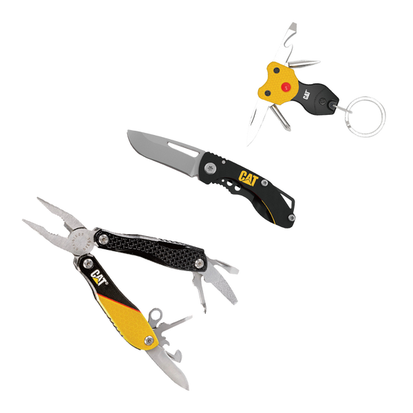 CAT Zestaw Mini 3 szt. MultiTool 12w1, Nóż i Brelok 7w1
