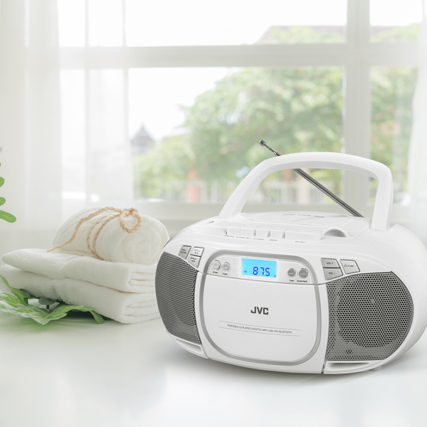 Radioodtwarzacz CD JVC RC-E451W biały Boombox Tuner FM USB