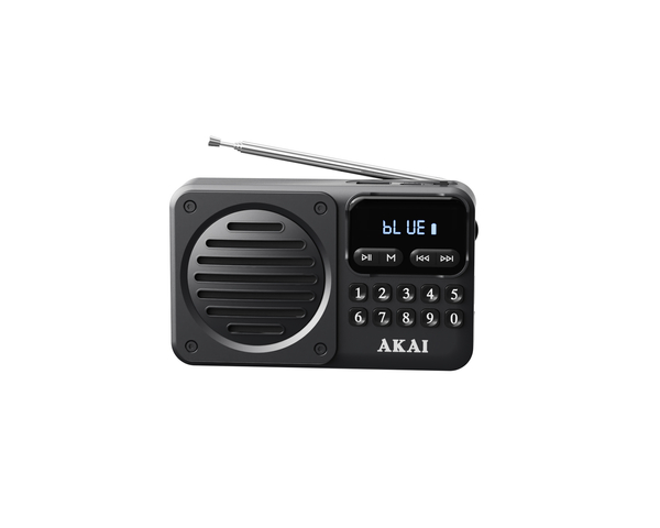 Radio przenośne AKAI APR-300 czarne, 2,5W RMS, FM, Bluetooth, USB/SD, AUX,