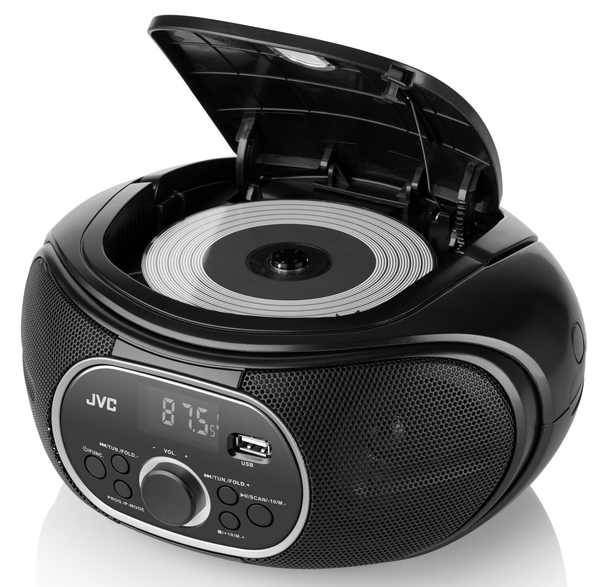 Radioodtwarzacz CD JVC RD-E221B czarny Boombox Tuner FM USB AUX