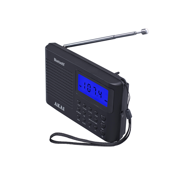 Radio przenośne AKAI APR-400, 0,8W RMS, FM/AM, Bluetooth, budzik, zegar, wyjście słuchawkowe